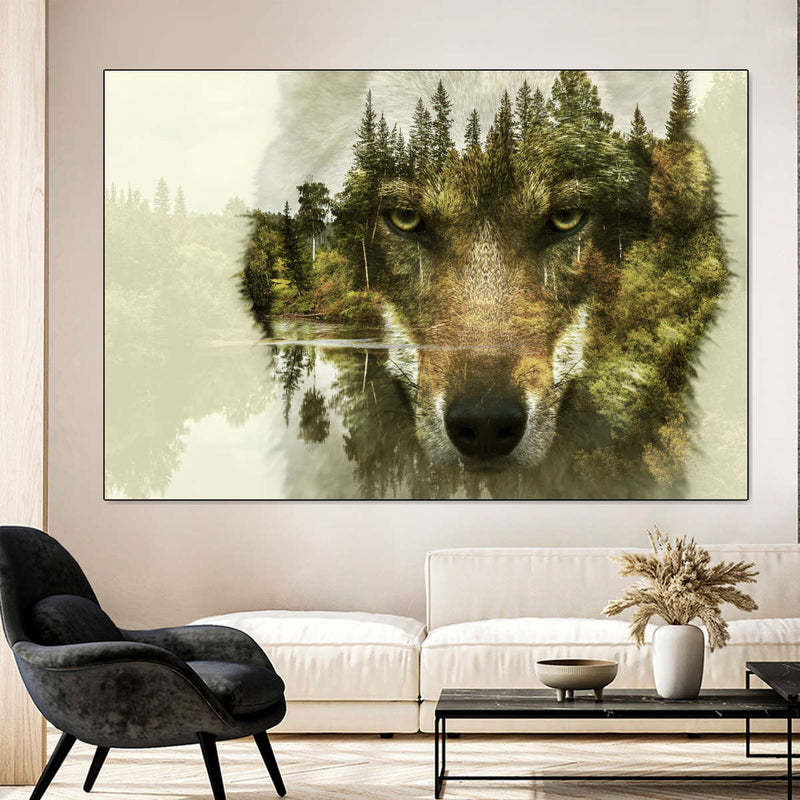 Wolf Head Silhouette Wall Art
