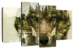 Wolf Head Silhouette Wall Art