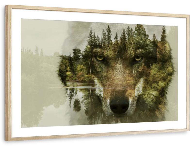 Wolf Head Silhouette Wall Art