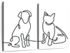 One Line Dog And Cat Wall Art