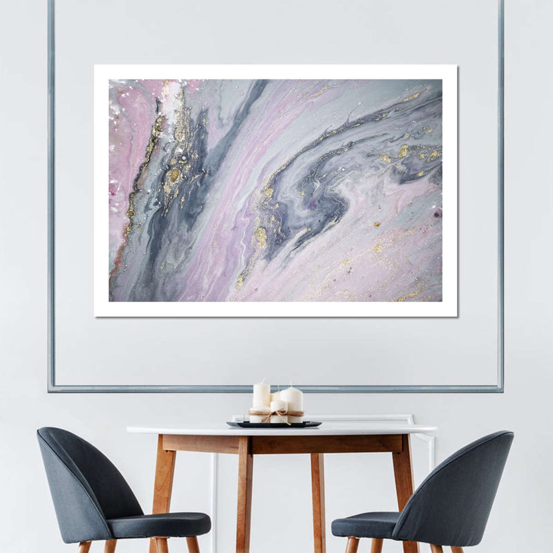 Pink And Grey Abstract Wall Art