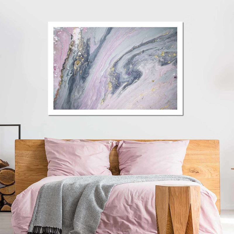 Pink And Grey Abstract Wall Art