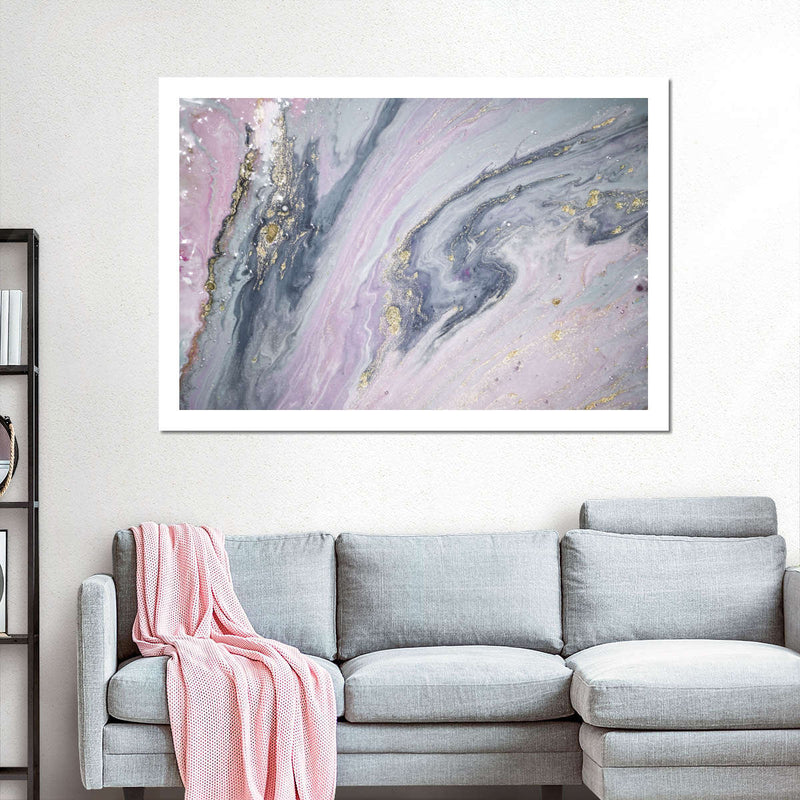 Pink And Grey Abstract Wall Art