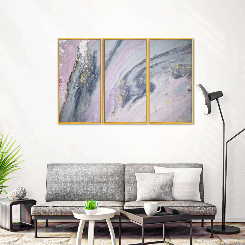 Pink And Grey Abstract Wall Art