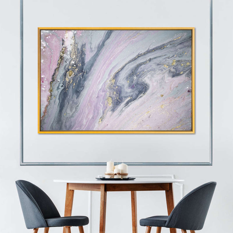 Pink And Grey Abstract Wall Art