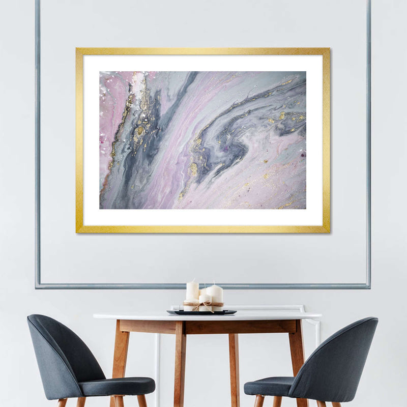 Pink And Grey Abstract Wall Art