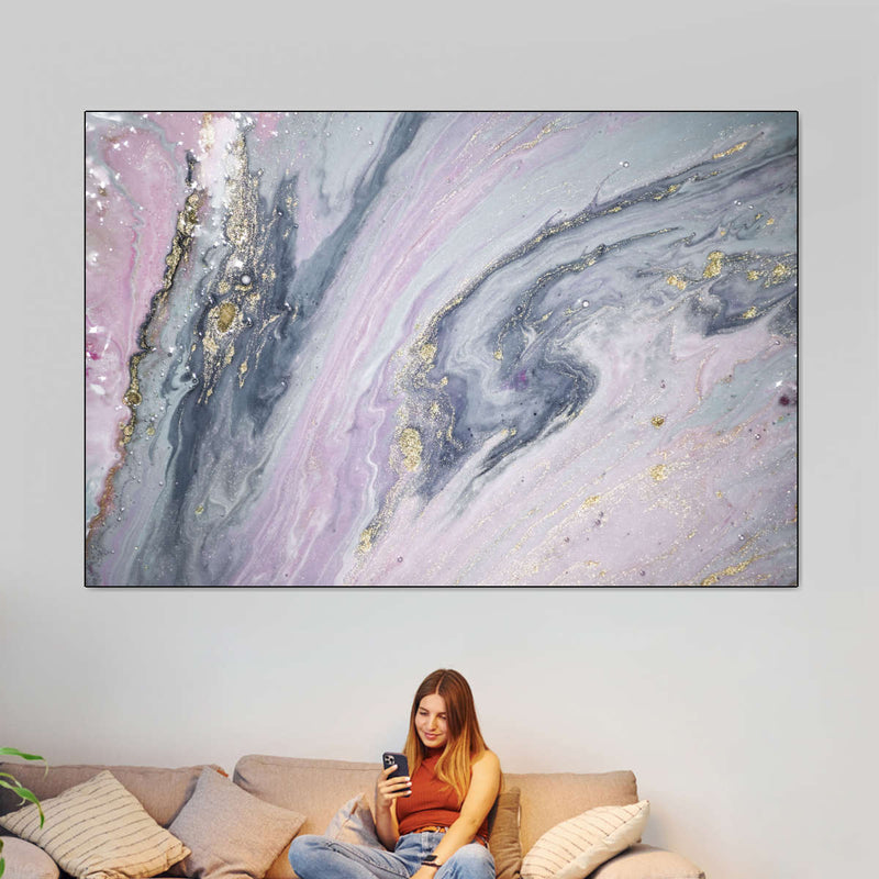 Pink And Grey Abstract Wall Art
