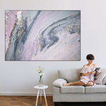 Pink And Grey Abstract Wall Art
