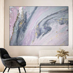 Pink And Grey Abstract Wall Art