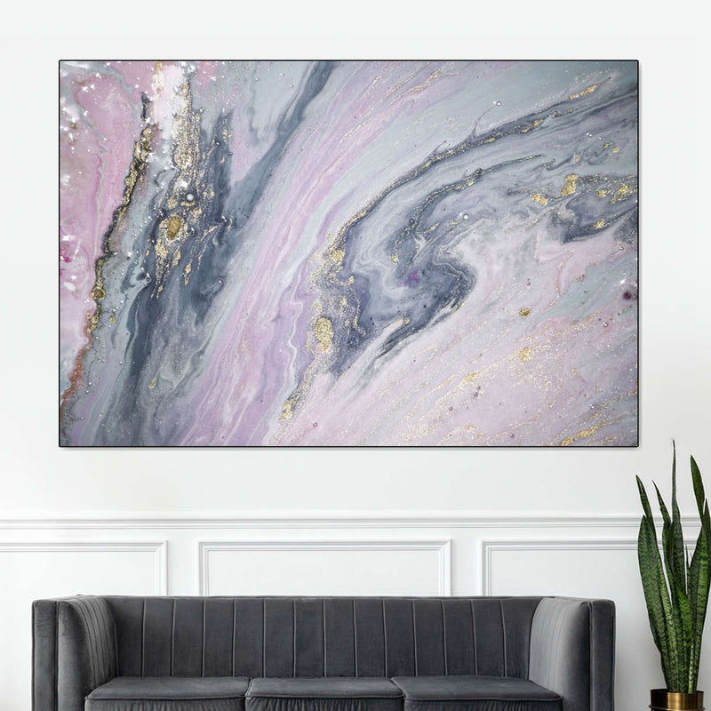 Pink And Grey Abstract Wall Art