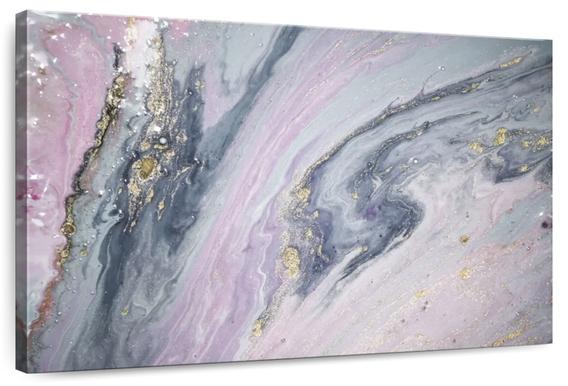Pink And Grey Abstract Wall Art