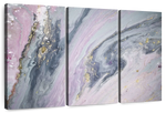 Pink And Grey Abstract Wall Art