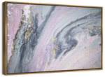 Pink And Grey Abstract Wall Art