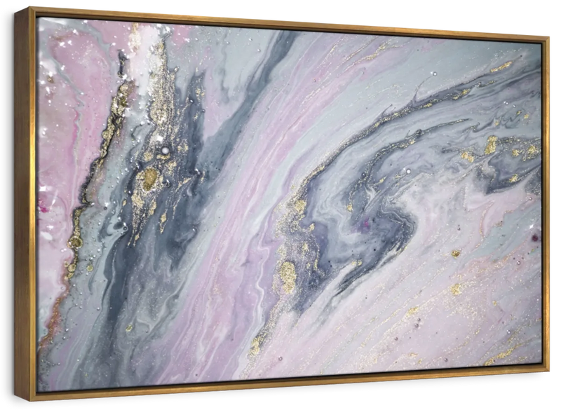 Pink And Grey Abstract Wall Art