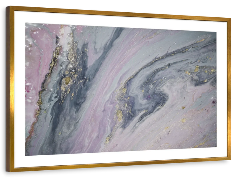 Pink And Grey Abstract Wall Art