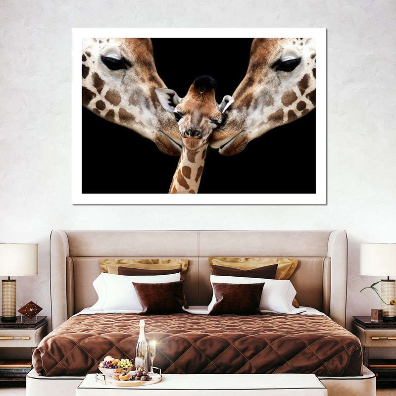 Happy Giraffe Family Wall Art