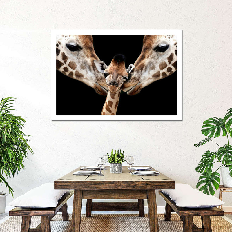 Happy Giraffe Family Wall Art