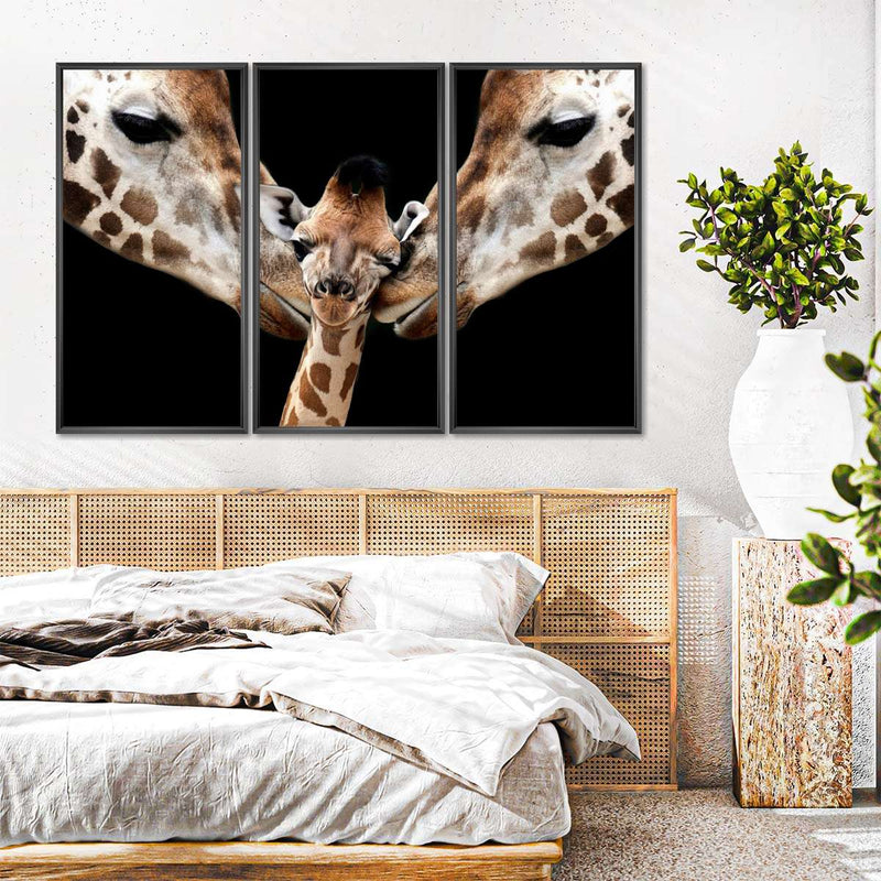 Happy Giraffe Family Wall Art