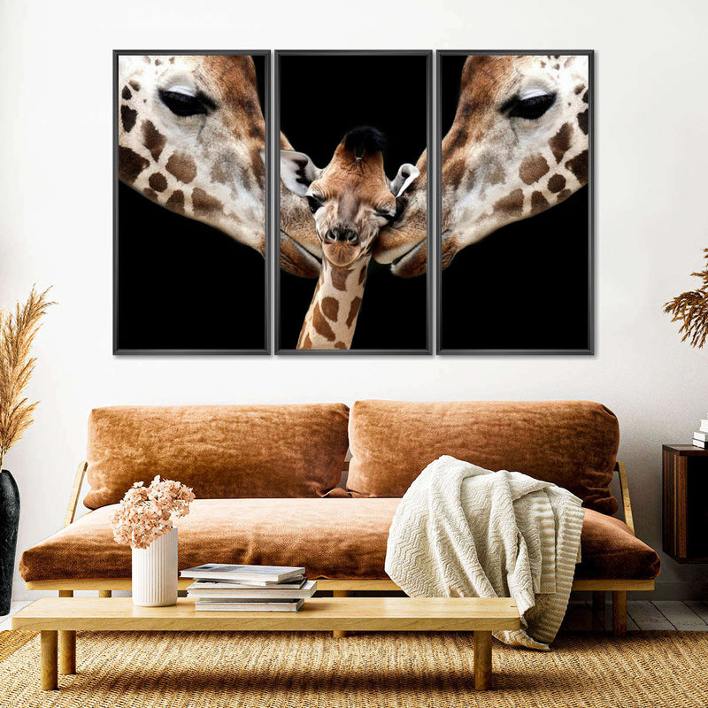 Happy Giraffe Family Wall Art