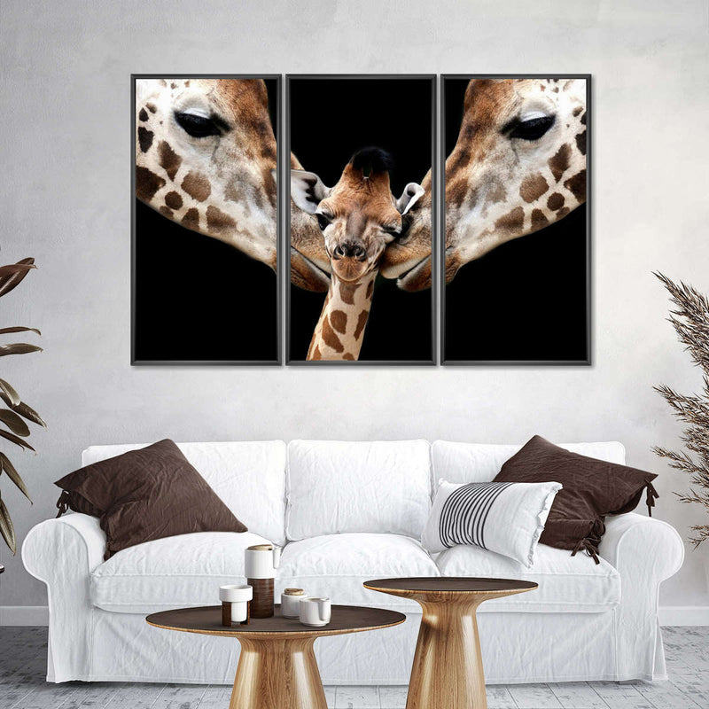 Happy Giraffe Family Wall Art