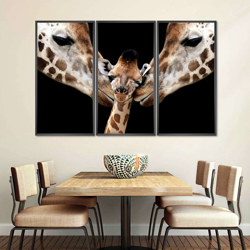 Happy Giraffe Family Wall Art