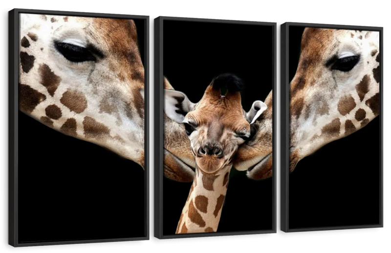 Happy Giraffe Family Wall Art