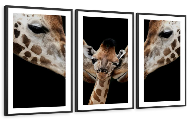 Happy Giraffe Family Wall Art
