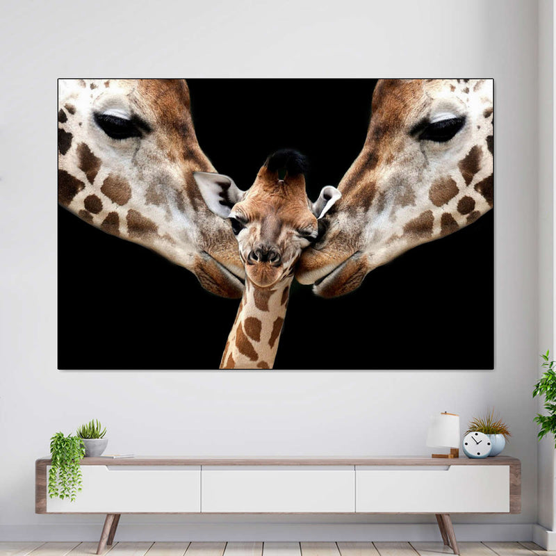 Happy Giraffe Family Wall Art