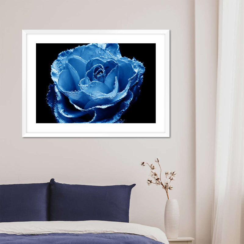 Misty Blue Rose Wall Art