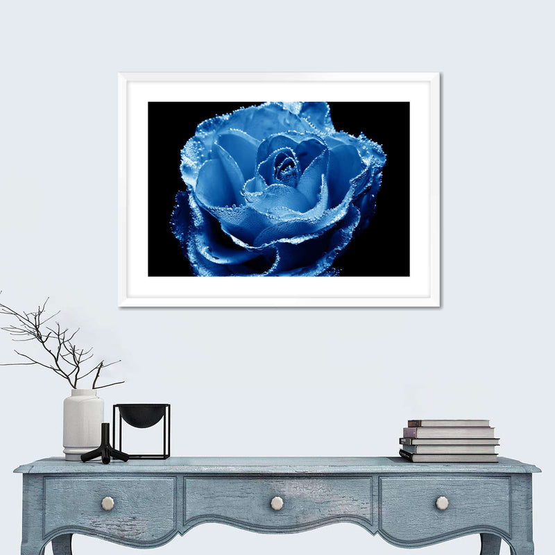 Misty Blue Rose Wall Art