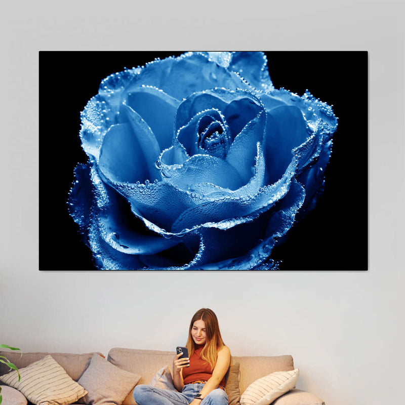 Misty Blue Rose Wall Art