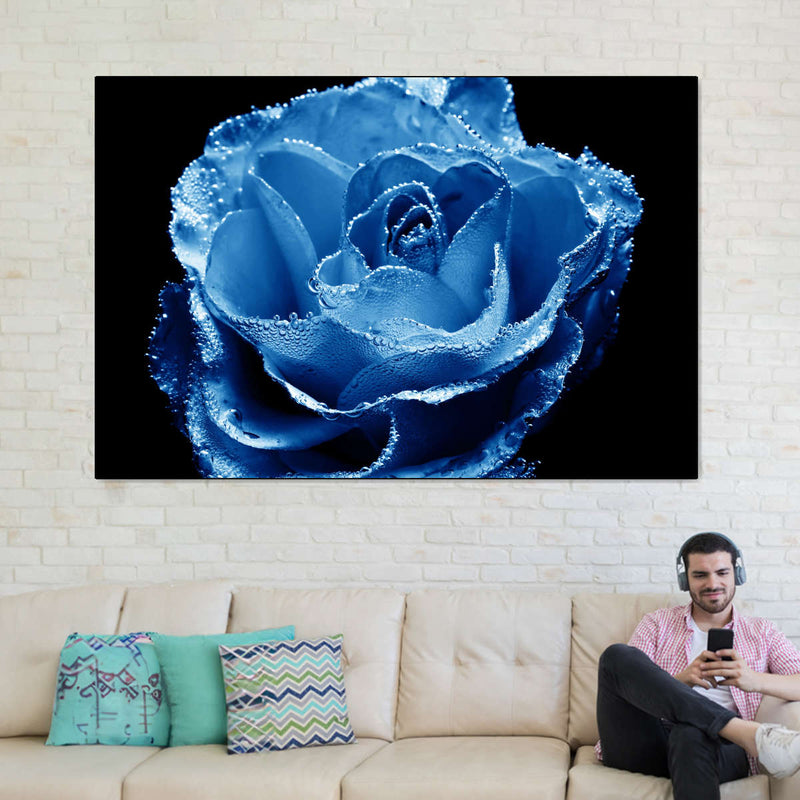 Misty Blue Rose Wall Art
