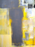 Yellow On Gray Abstract Wall Art