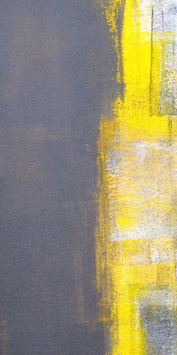 Yellow On Gray Abstract Wall Art