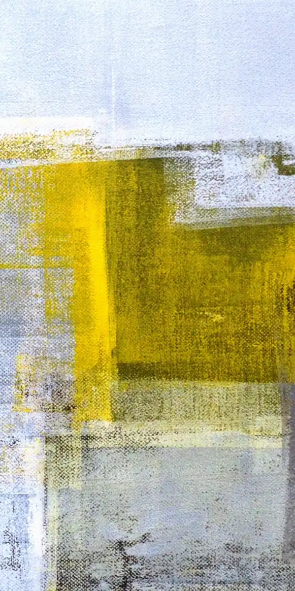 Yellow On Gray Abstract Wall Art