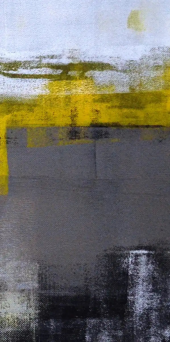 Yellow On Gray Abstract Wall Art