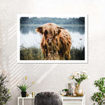Lakeside Highland Cow Wall Art