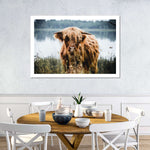 Lakeside Highland Cow Wall Art
