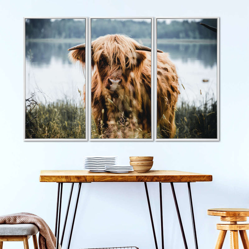 Lakeside Highland Cow Wall Art