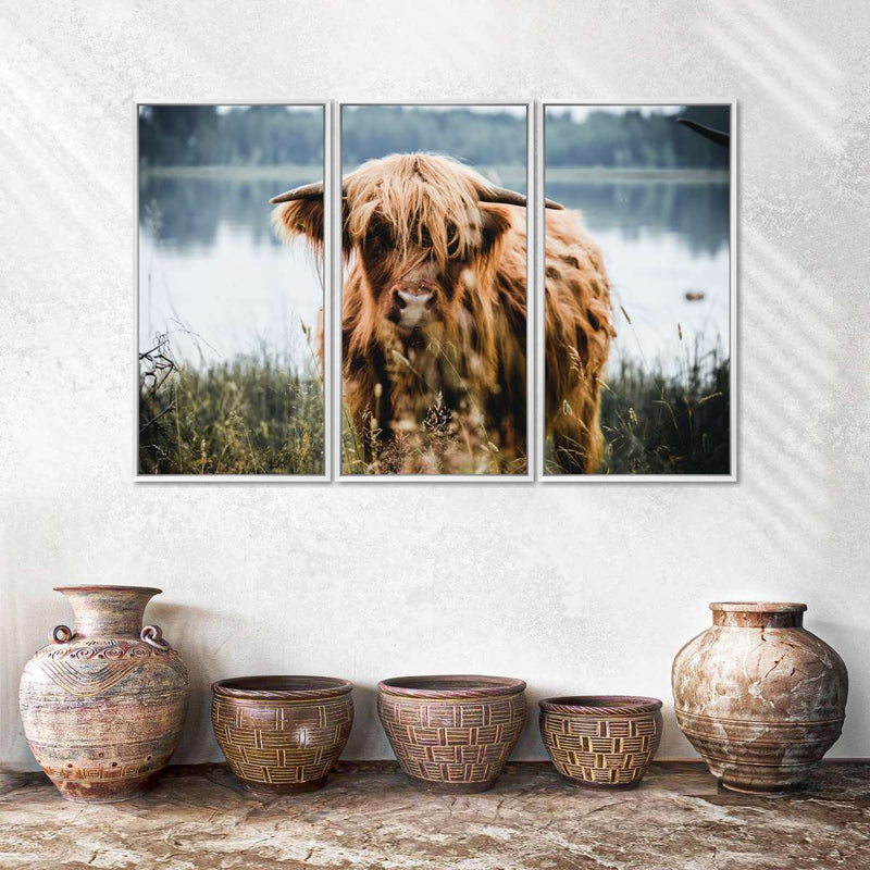 Lakeside Highland Cow Wall Art