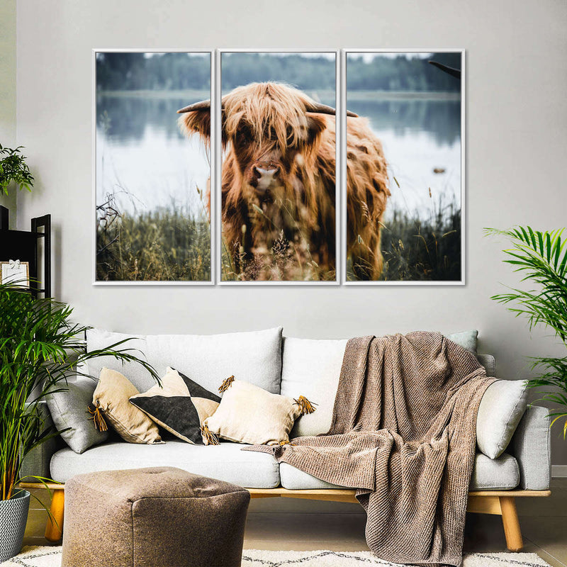 Lakeside Highland Cow Wall Art