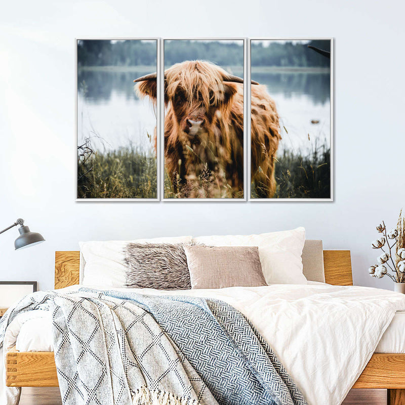 Lakeside Highland Cow Wall Art
