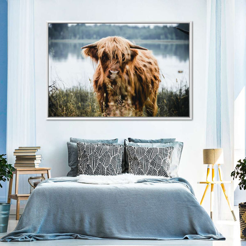 Lakeside Highland Cow Wall Art