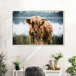 Lakeside Highland Cow Wall Art
