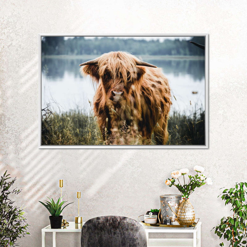 Lakeside Highland Cow Wall Art