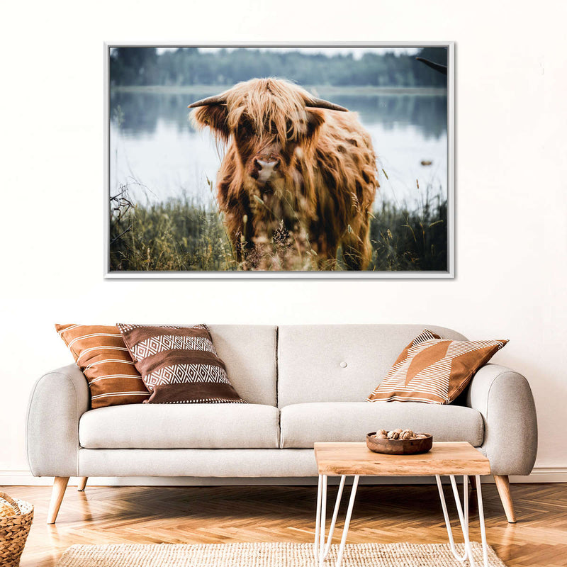 Lakeside Highland Cow Wall Art