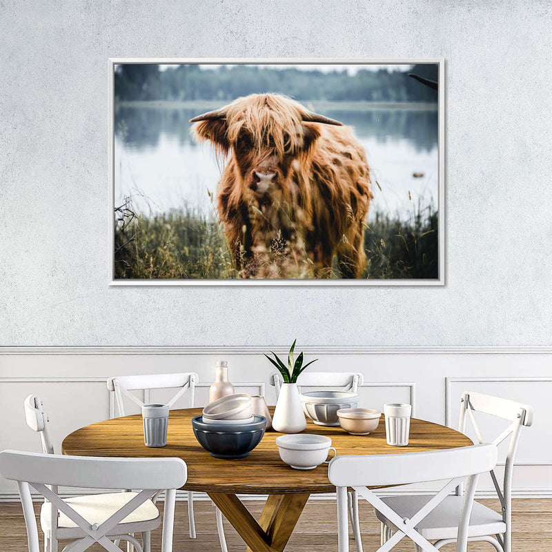 Lakeside Highland Cow Wall Art