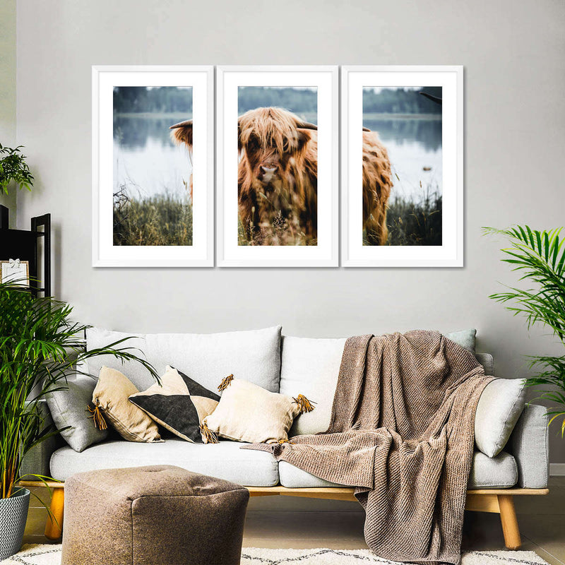 Lakeside Highland Cow Wall Art