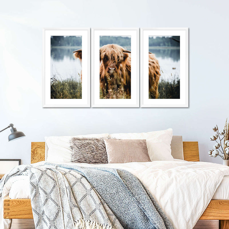 Lakeside Highland Cow Wall Art
