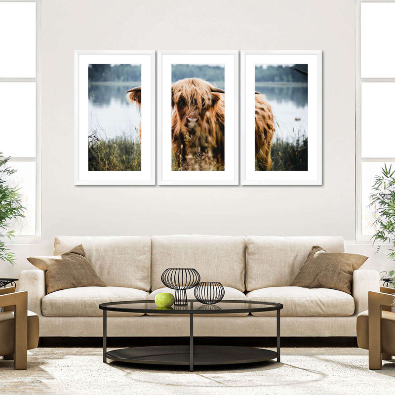 Lakeside Highland Cow Wall Art